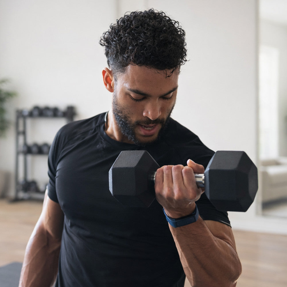 KAYMAN Rubber Hex Dumbbells Pair 10kg