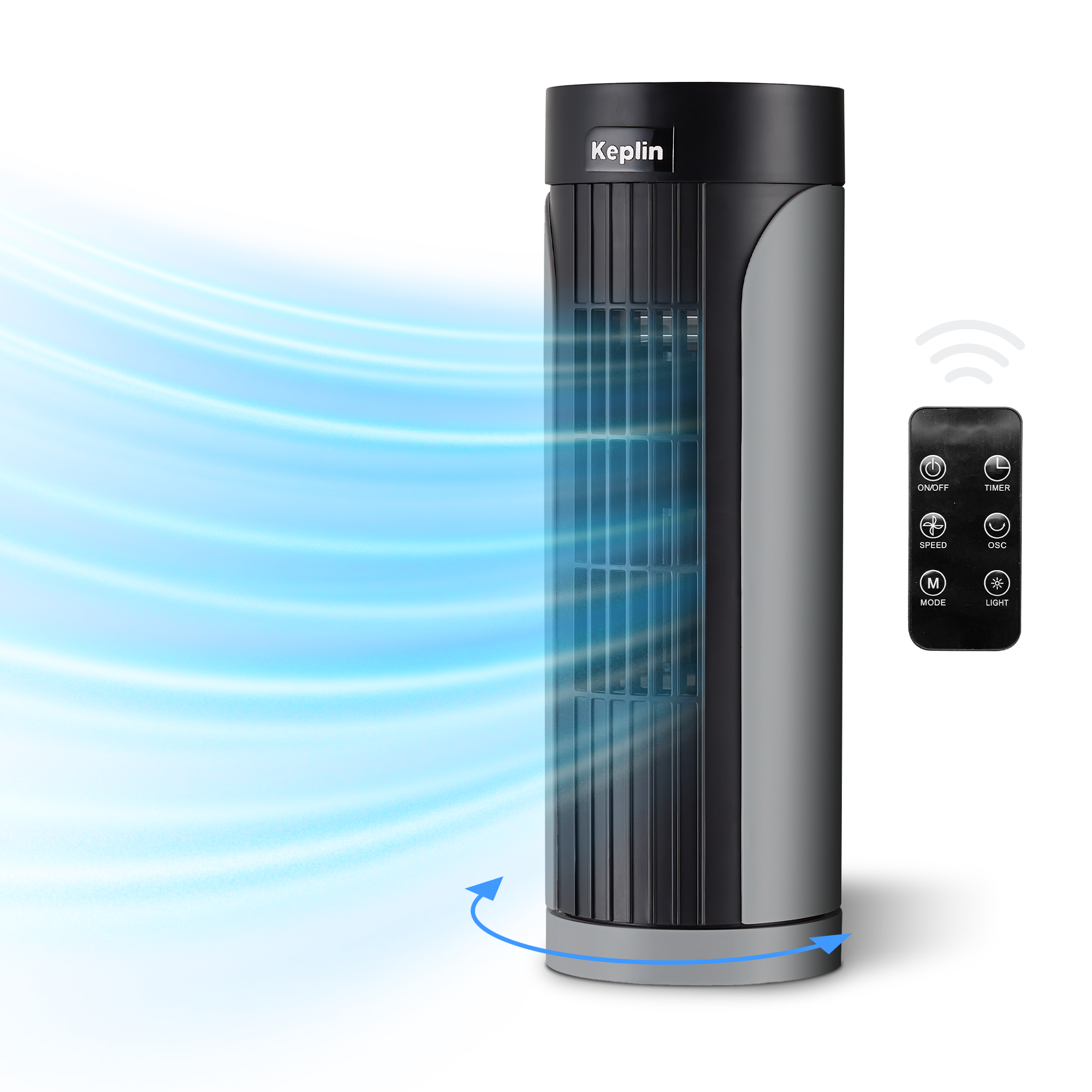 13 inch Mini Tower Fan with Remote - Effortless Cooling Control, Super silent & Wide Rotation & Touch Panel - 3 Speed & 3 Mode Setting