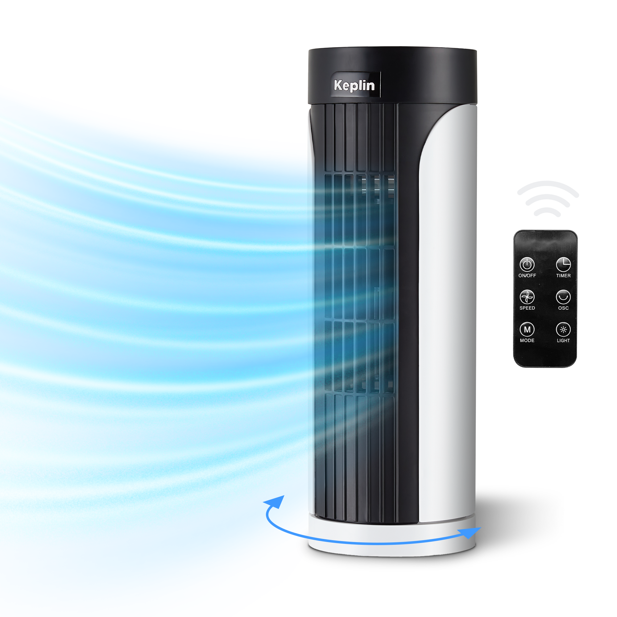 13 inch Mini Tower Fan with Remote - Effortless Cooling Control, Super silent & Wide Rotation & Touch Panel - 3 Speed & 3 Mode Setting