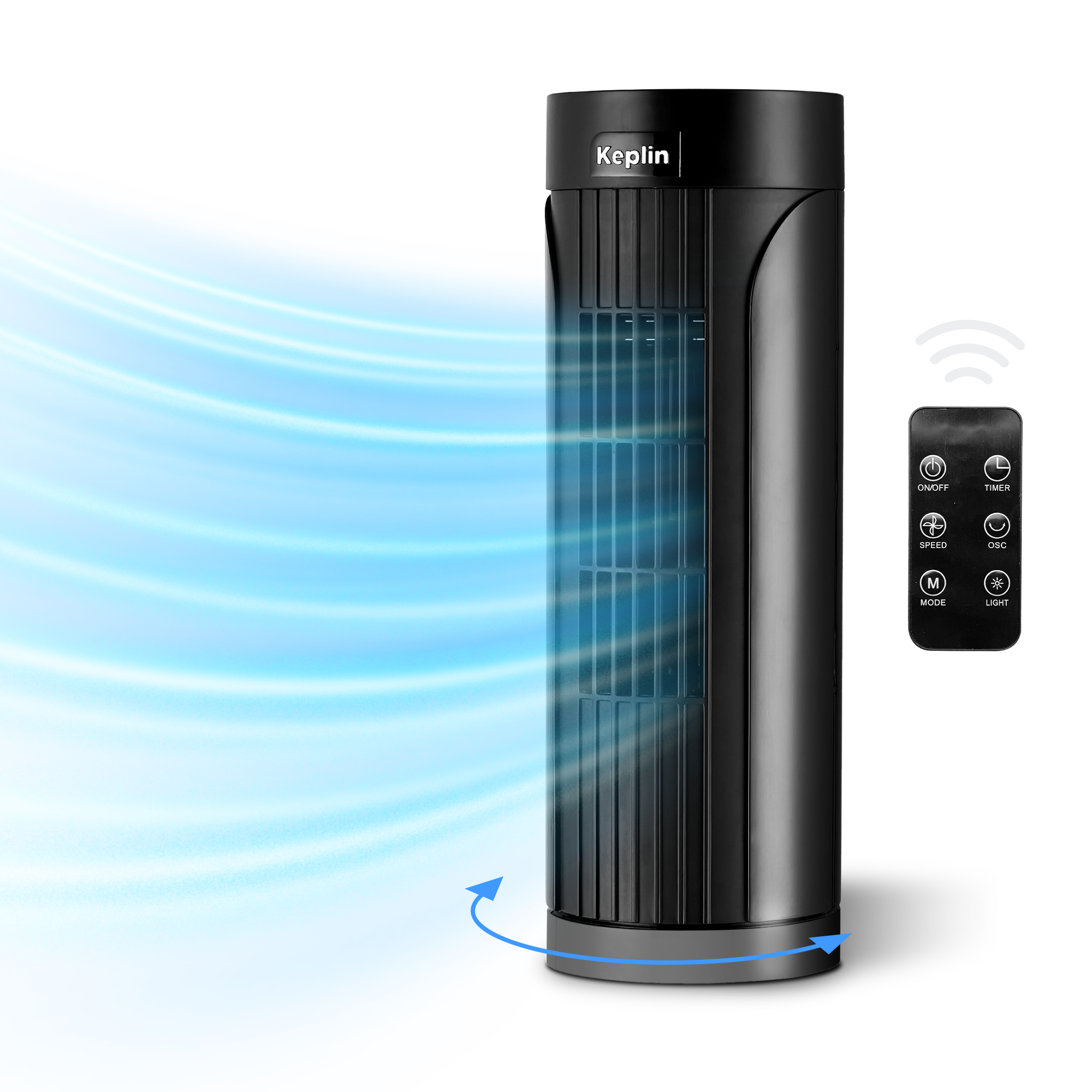 13 inch Mini Tower Fan with Remote - Effortless Cooling Control, Super silent & Wide Rotation & Touch Panel - 3 Speed & 3 Mode Setting