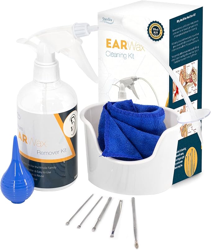 Ear Wax Remover Kit – 20-in-1 Ear Cleaner Earwax Removal Kit for Baby, Kids and Adults – Easy, Safe & Effective Ear Cleaning Tool with Water Pump, Syringe & Spray Bottle for Ear Wax Suction/Irrigation
