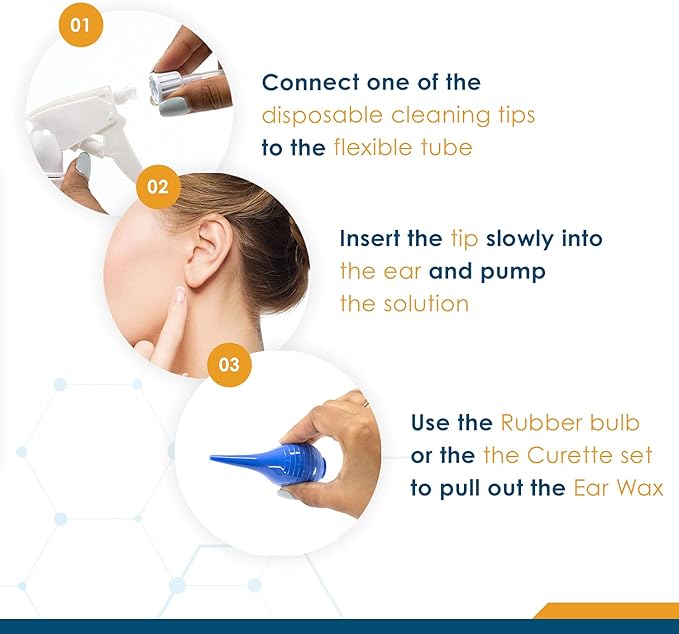 Ear Wax Remover Kit – 20-in-1 Ear Cleaner Earwax Removal Kit for Baby, Kids and Adults – Easy, Safe & Effective Ear Cleaning Tool with Water Pump, Syringe & Spray Bottle for Ear Wax Suction/Irrigation