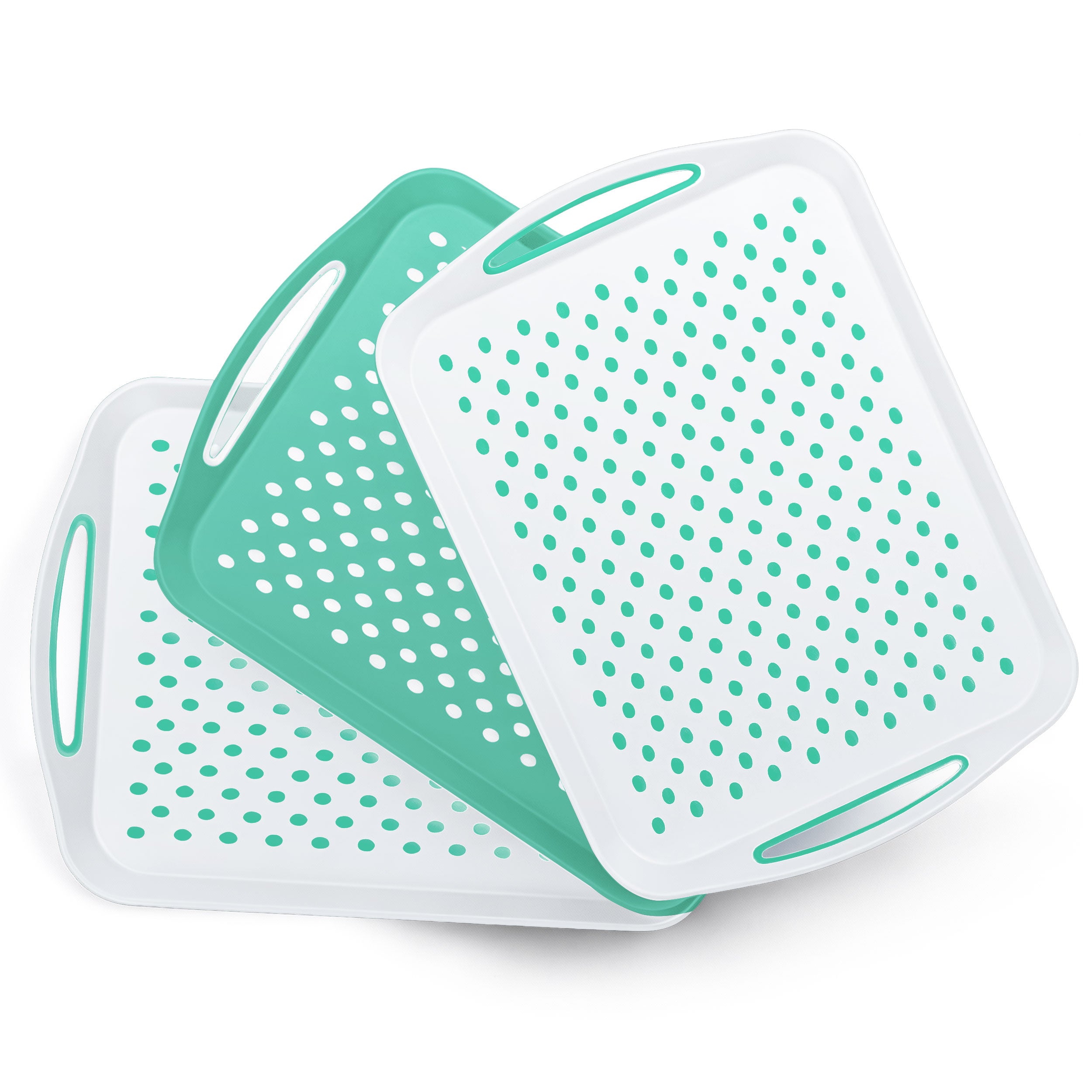 Essen 3-Pack Serving Tray Set – Non-Slip Lap Boards with Grip Handles, Ideal for Food Prep, Tea, Breakfast in Bed – Plastic Tray for Stable Dining – Dishwasher Safe