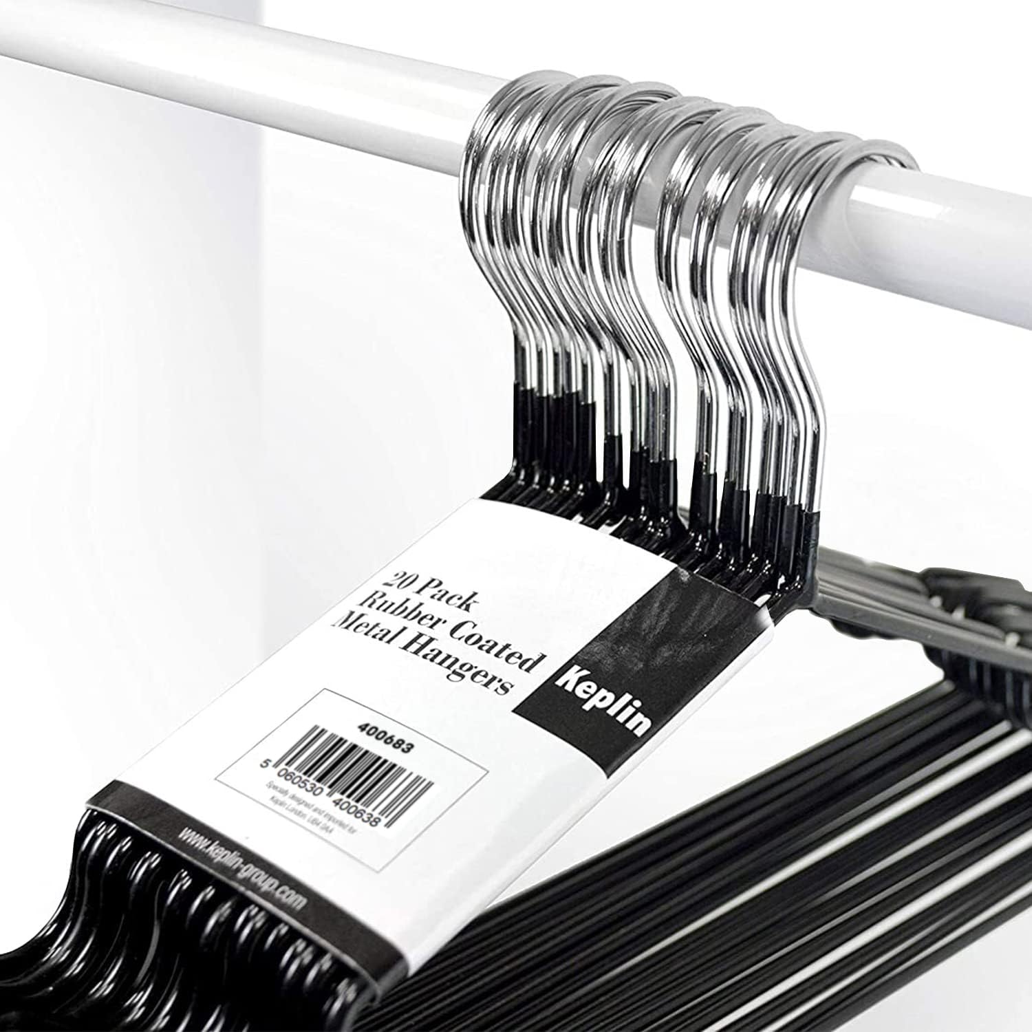 20pcs Metal Hangers Premium Rubber Coated - Non-Slip Clothes Hangers with 360° Swivel Hook