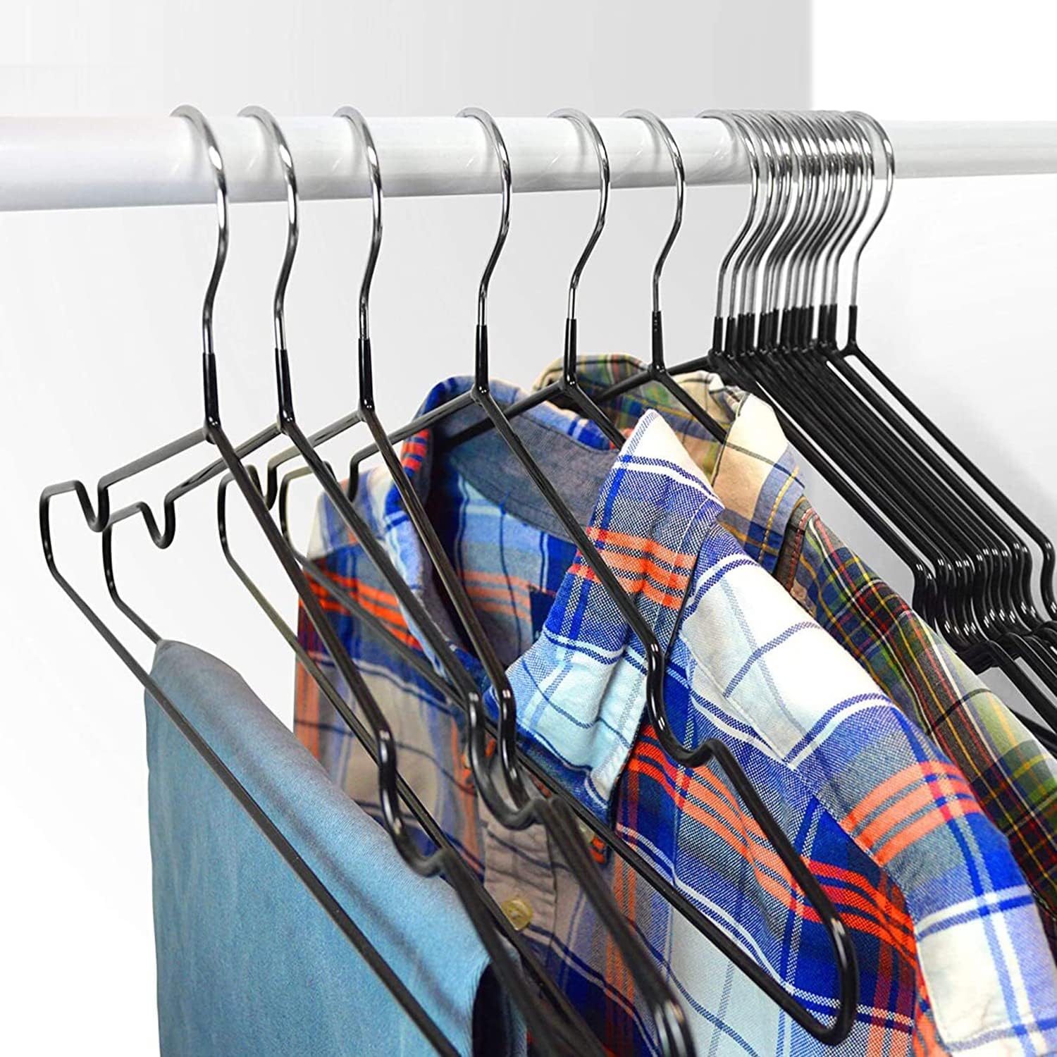 20pcs Metal Hangers Premium Rubber Coated - Non-Slip Clothes Hangers with 360° Swivel Hook