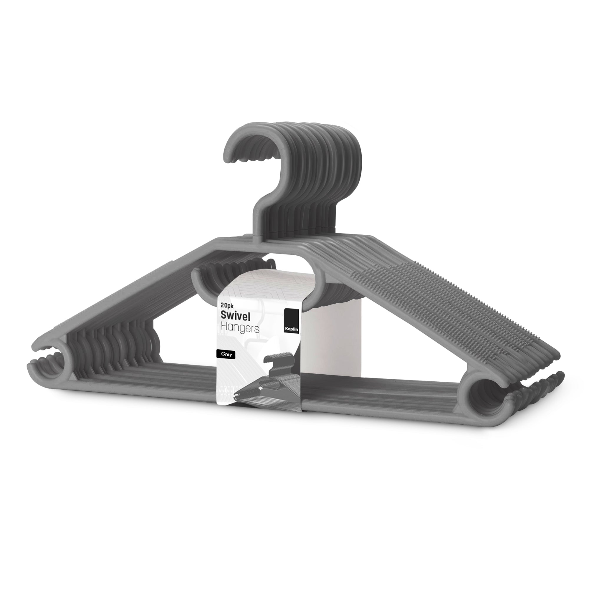 Heavy Duty Swivel Hook Hangers - Space Saving & Non Slip Coat Hangers with Rotating Hook & Tie