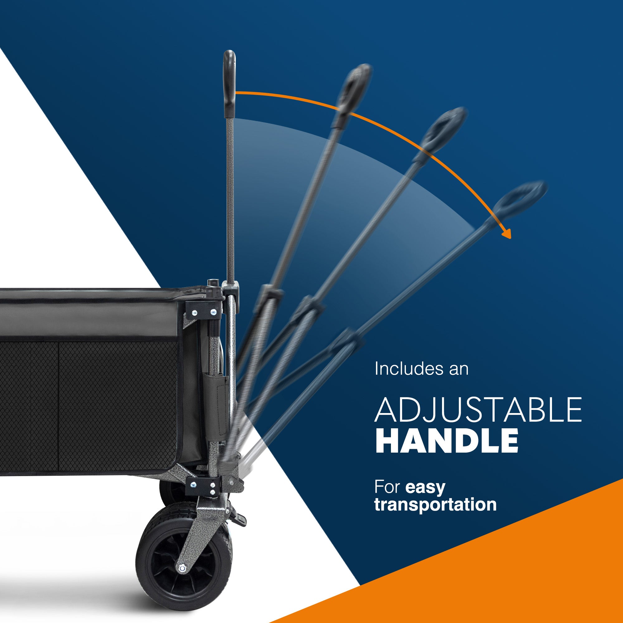 Voyager Collapsible Camping Wagon – Heavy Duty Utility Wagon with 360° Wheels, Adjustable Handle & 150kg Capacity