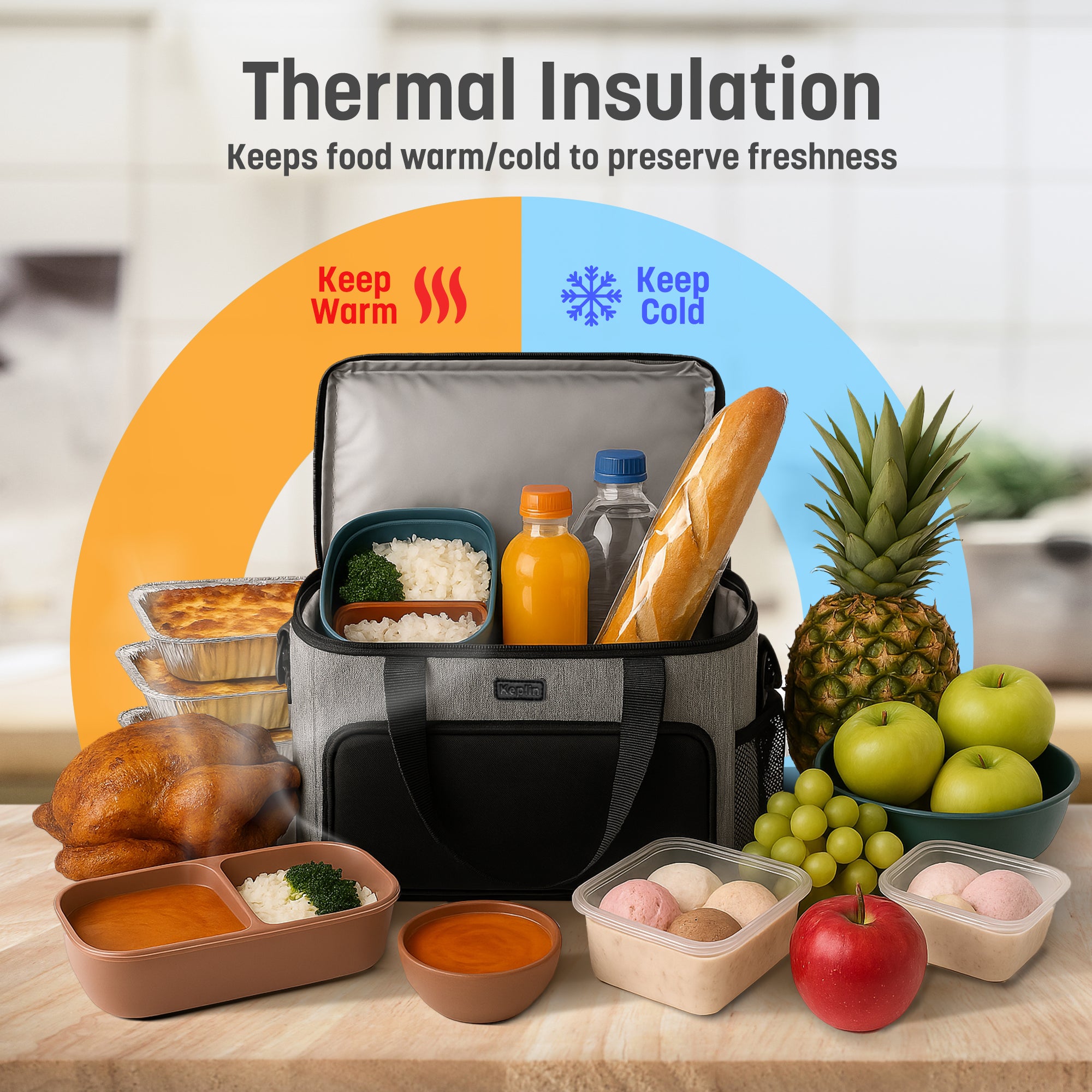 Home Freezer Blocks with Picnic Bag for Family Trips - Long Lasting Reusable Ice Boards