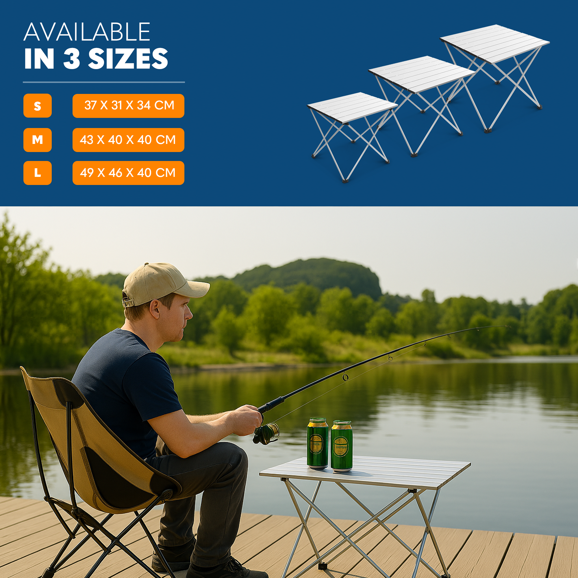 Voyager Camping Table – Foldable Outdoor Table with Adjustable Height, Extra Storage, Quick Setup, Lightweight & Durable – Compact Table for Camping, Picnic & Travel