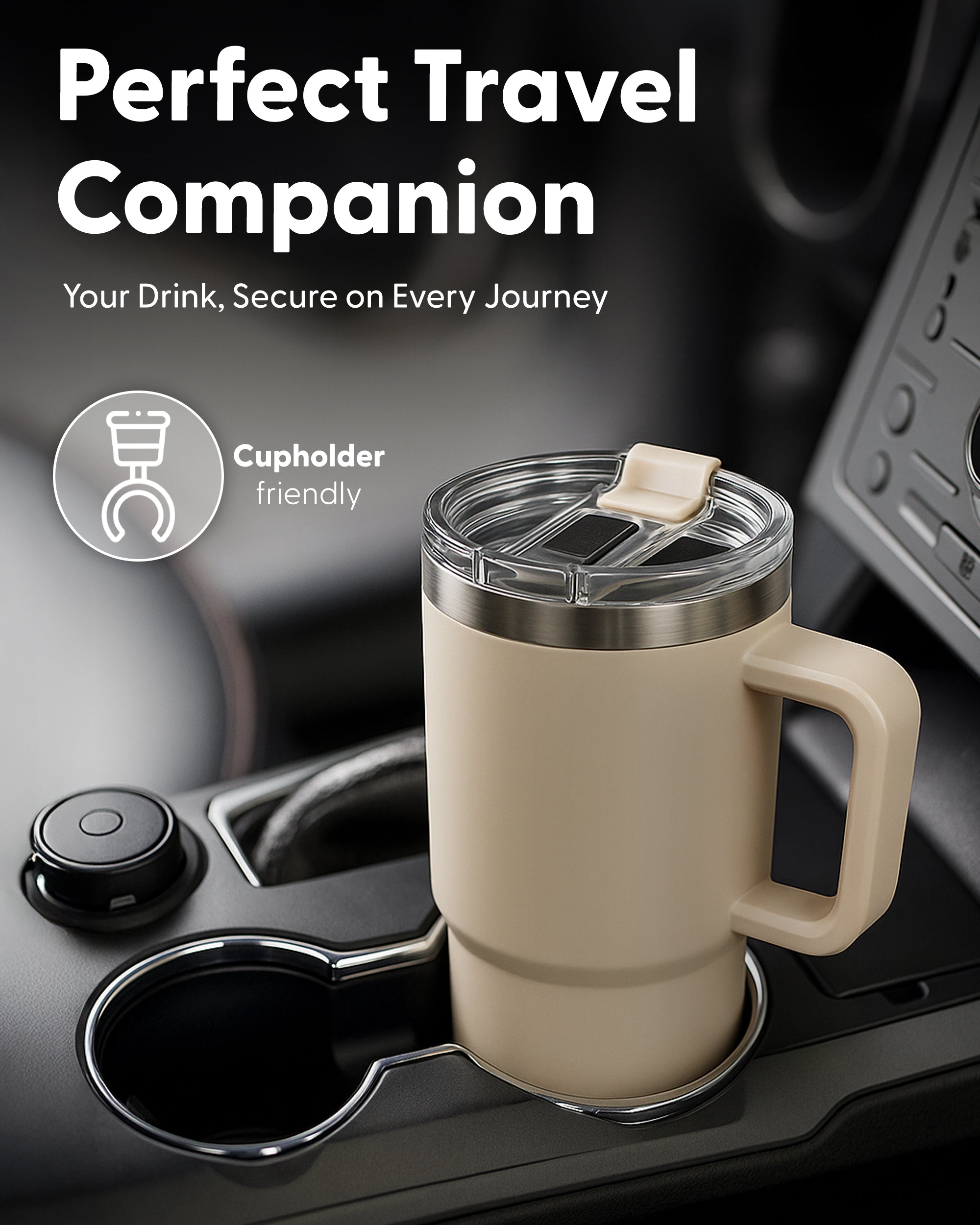 Keplin Tumbler 40 oz with Handle, Stainless Steel Vacuum Insulated Water Bottle with Straw and Lid, Cold for 29 Hours, Travel Mug, Thermal Flask, BPA Free