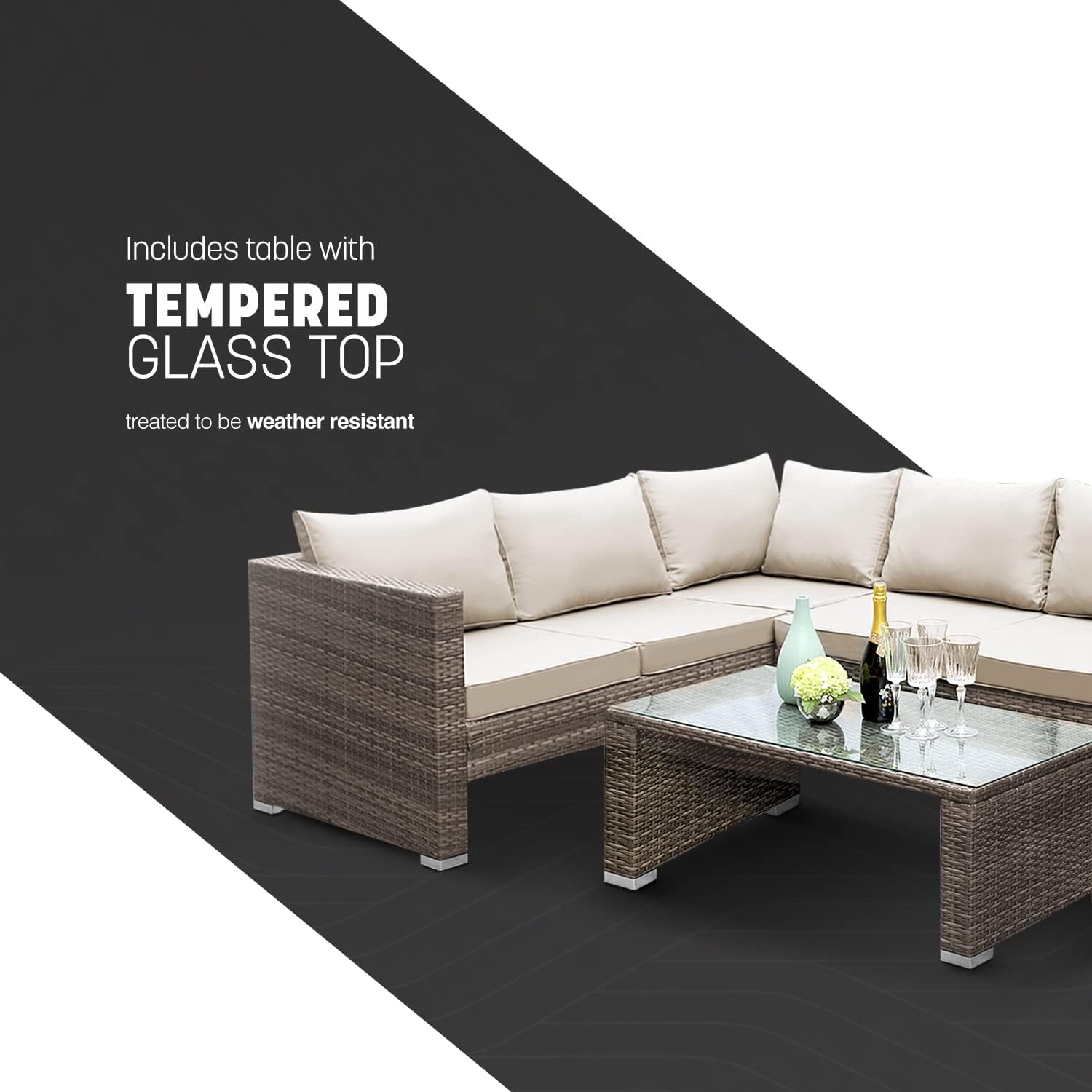 Rattan Garden Furniture - 8-Seater for Patio, Lawn & Conservatory - UK