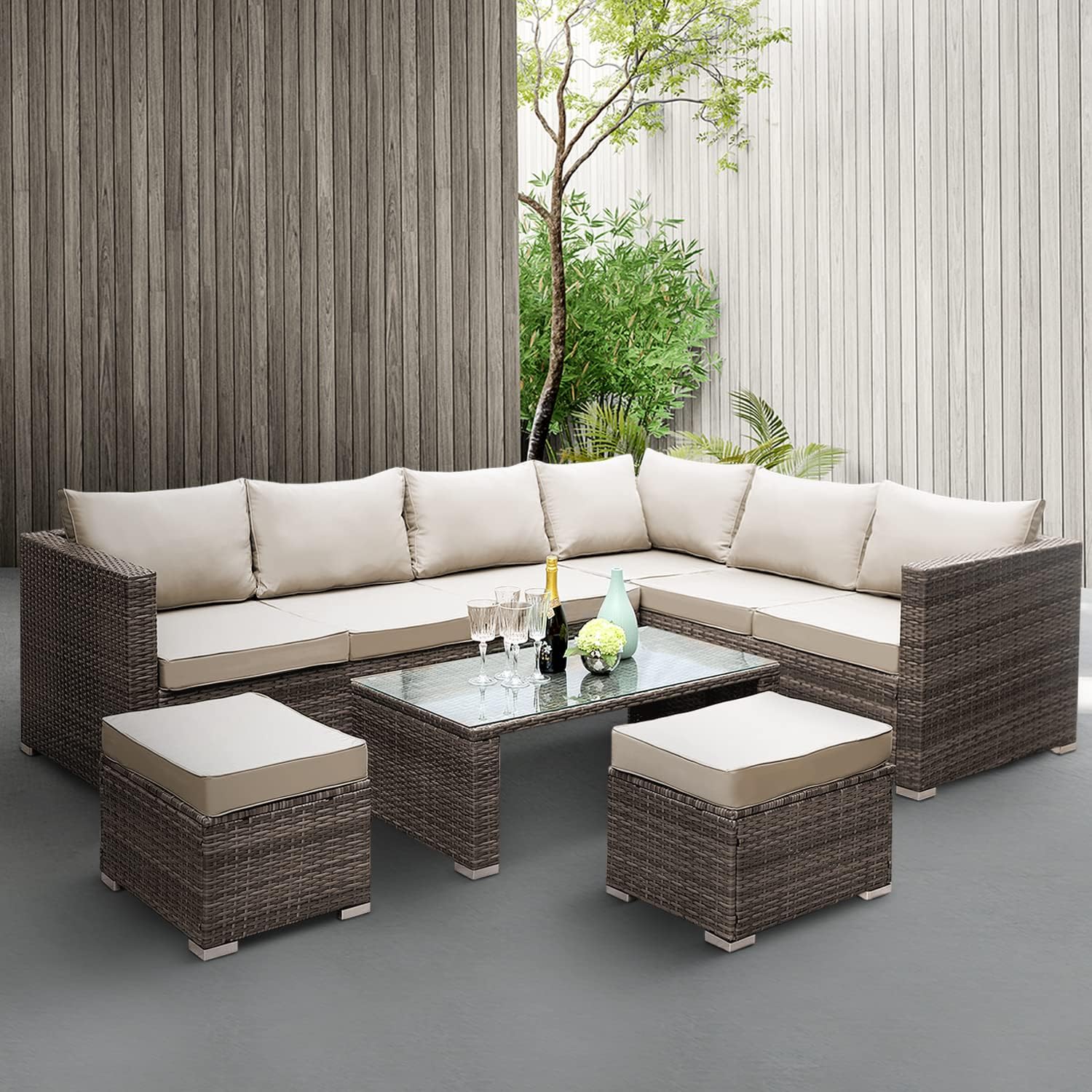 Rattan Garden Furniture - 8-Seater for Patio, Lawn & Conservatory - UK