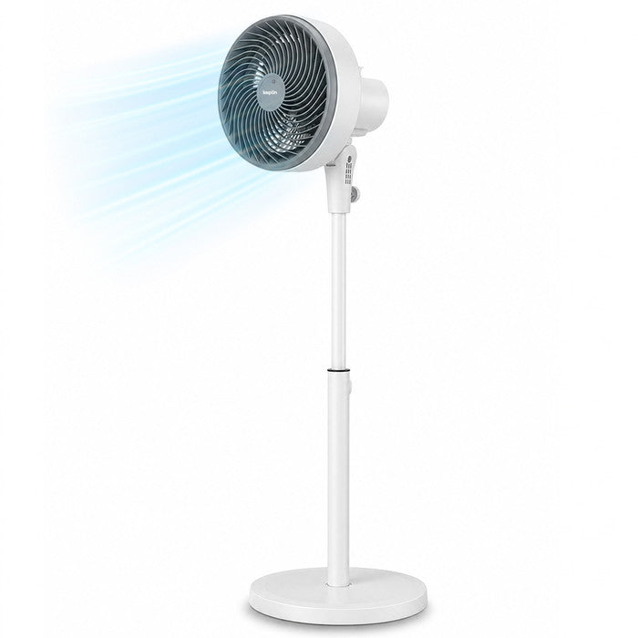 10 inch white pedestal fan with adjustable height 80–100cm – Keplin