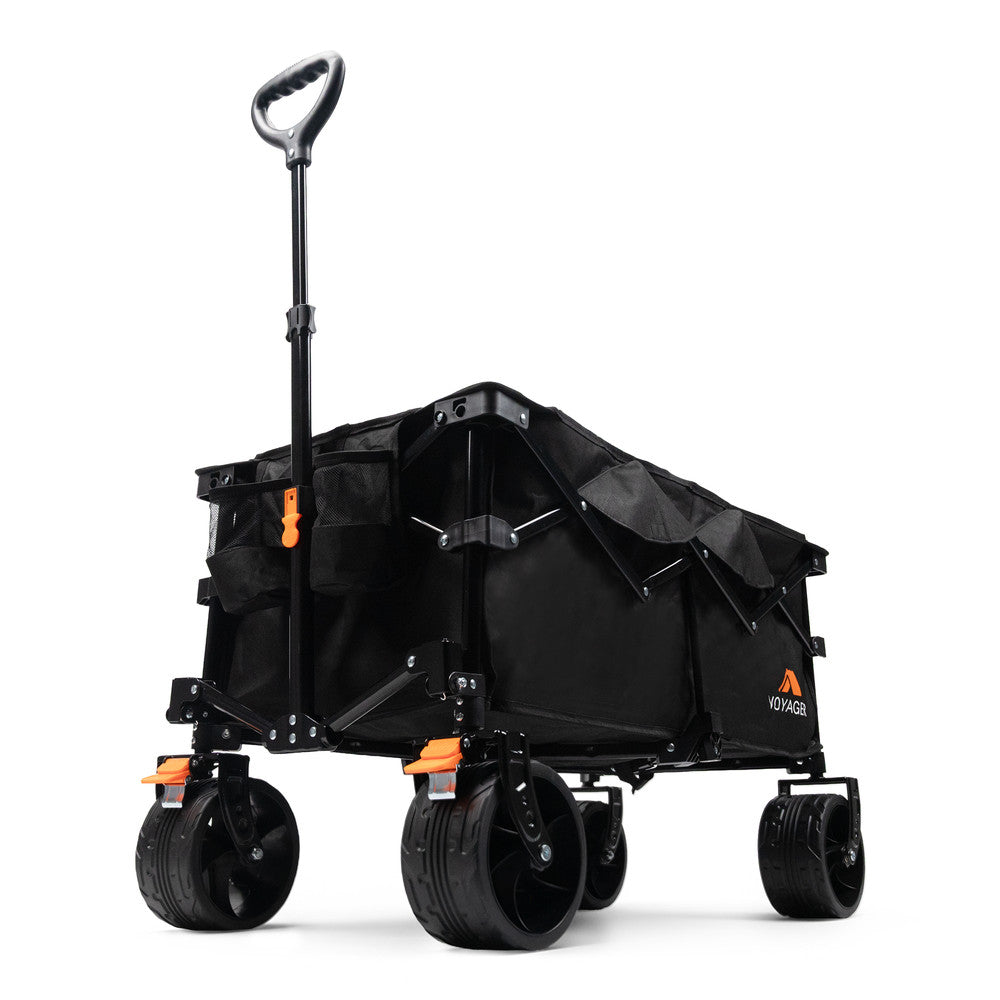 Voyager Collapsible Camping Wagon – Heavy Duty Utility Wagon with 360° Wheels, Adjustable Handle & 150kg Capacity