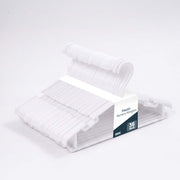 36 pack white plastic nursery hangers with non-slip notched design for babies