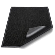 Black ribbed dirt trapper door mat 50 x 80cm with non-slip PVC backing – Barrier Mat UK