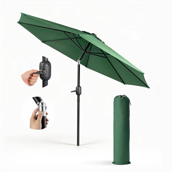2.3m Tilting Garden Parasol with Cover for 4 Seater Tables