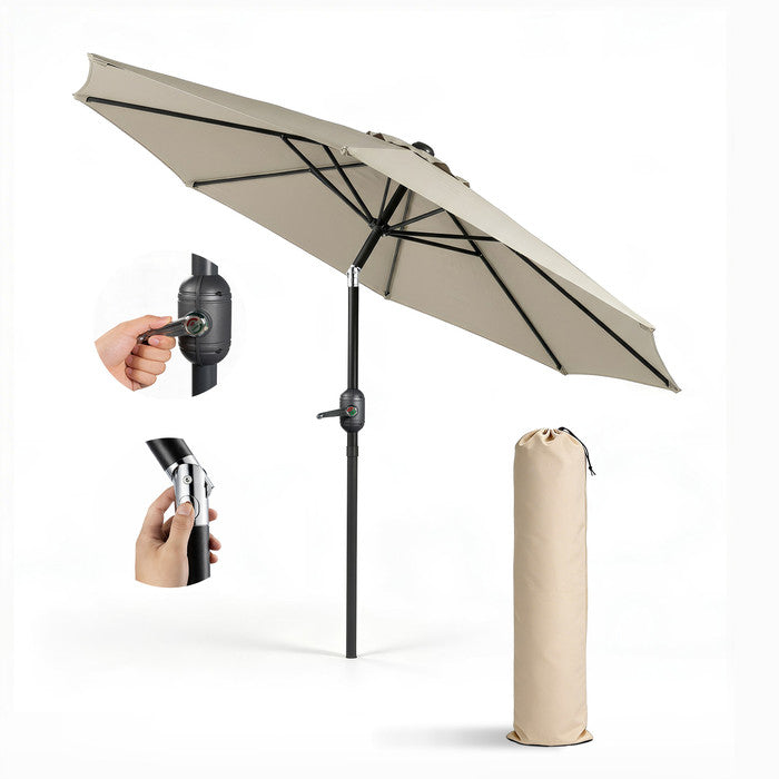 2.3m Tilting Garden Parasol with Cover for 4 Seater Tables
