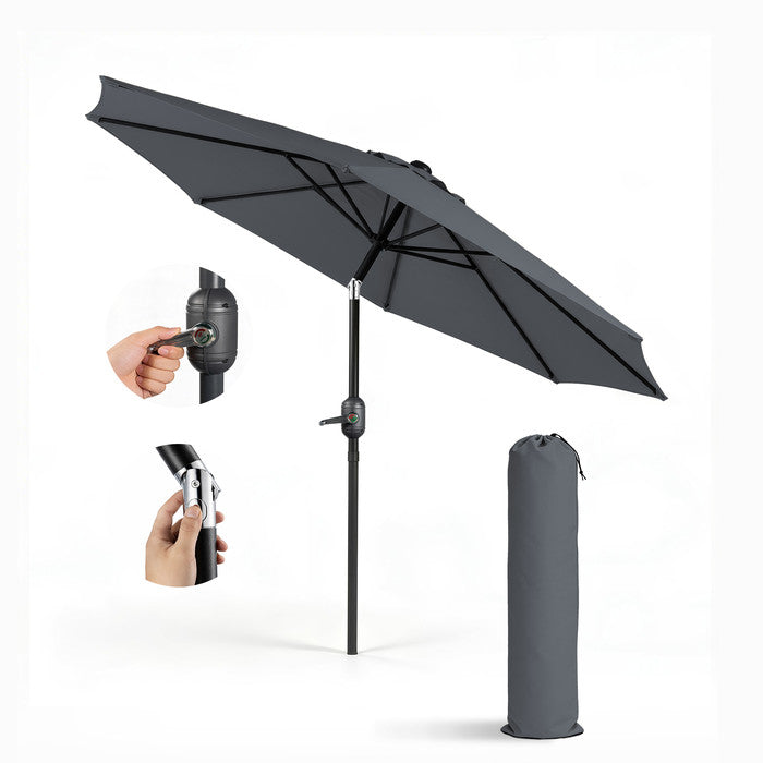 2.3m Tilting Garden Parasol with Cover 4 Seater
