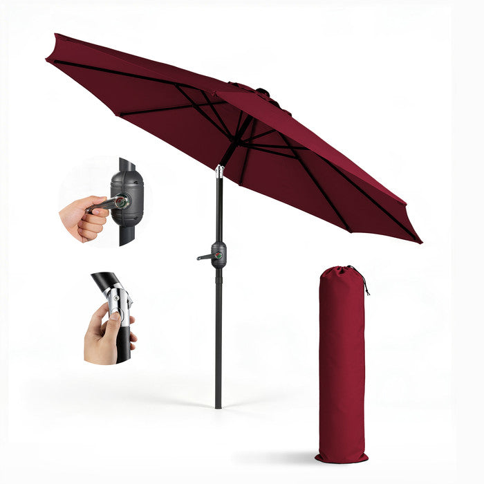2.3m Tilting Garden Parasol with Cover for 4 Seater Tables