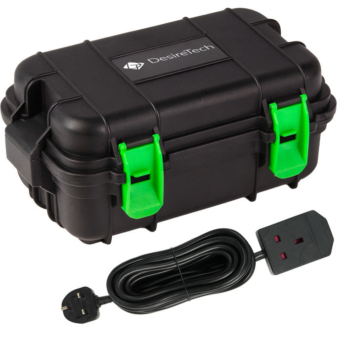 Desiretech Weatherproof Outdoor Electric Box, 4 Gang, 10m Lead