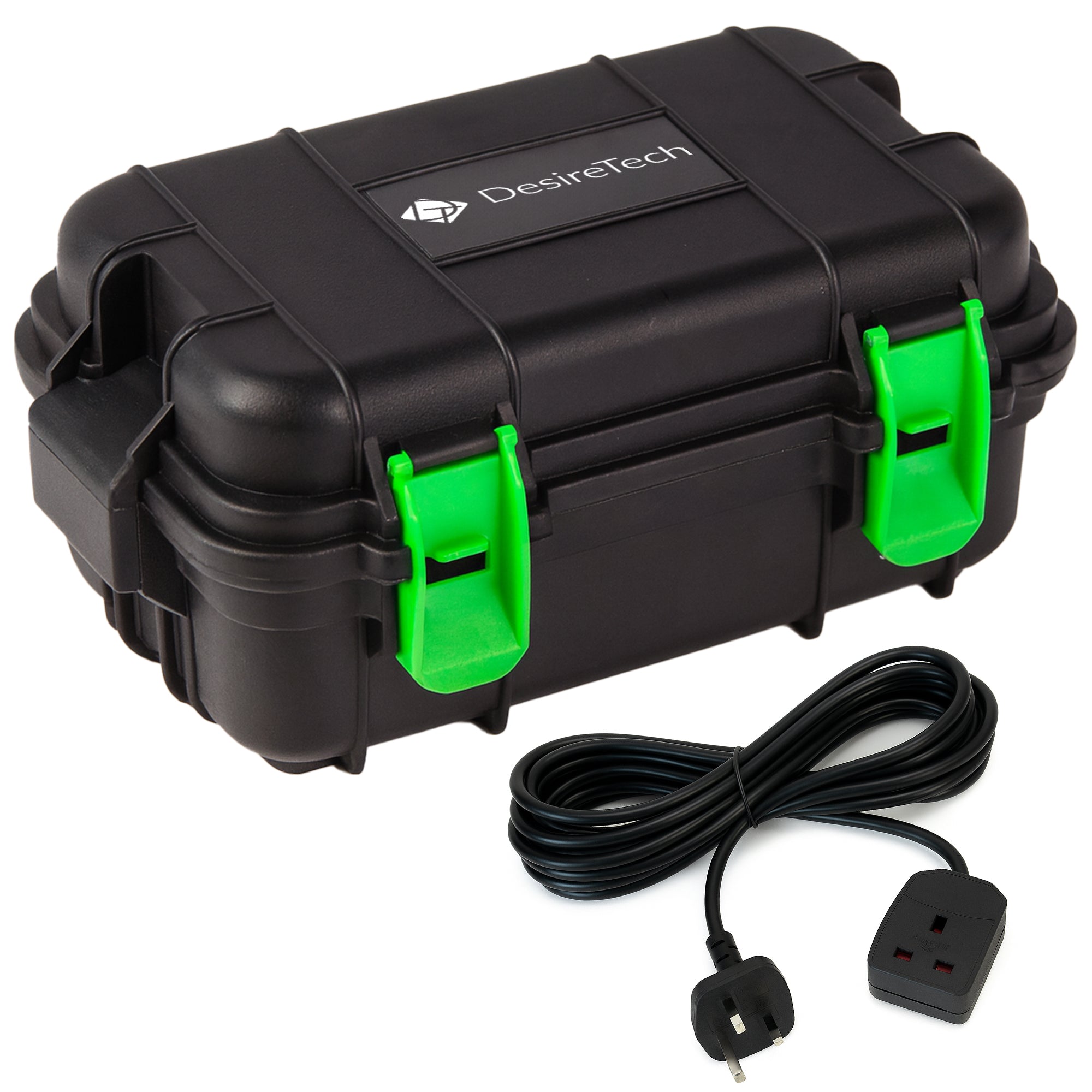 Desiretech Weatherproof Outdoor Electric Box with 4 Gang 10m Extension Lead – IP54 Rated, Heavy-Duty Power Supply for Garden Tools, Christmas Lights, and DIY Tasks
