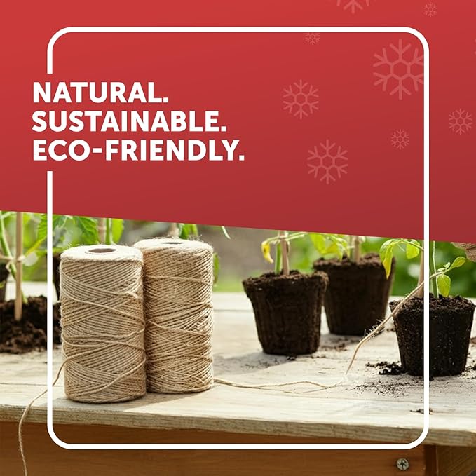 Merrimen Biodegradable Jute Christmas Wrapping Twine – 3 Rolls of Strong 3-Ply Natural Twine for Gift Wrapping, DIY Crafts, and Holiday Decorations – 500ft per Roll – image 3