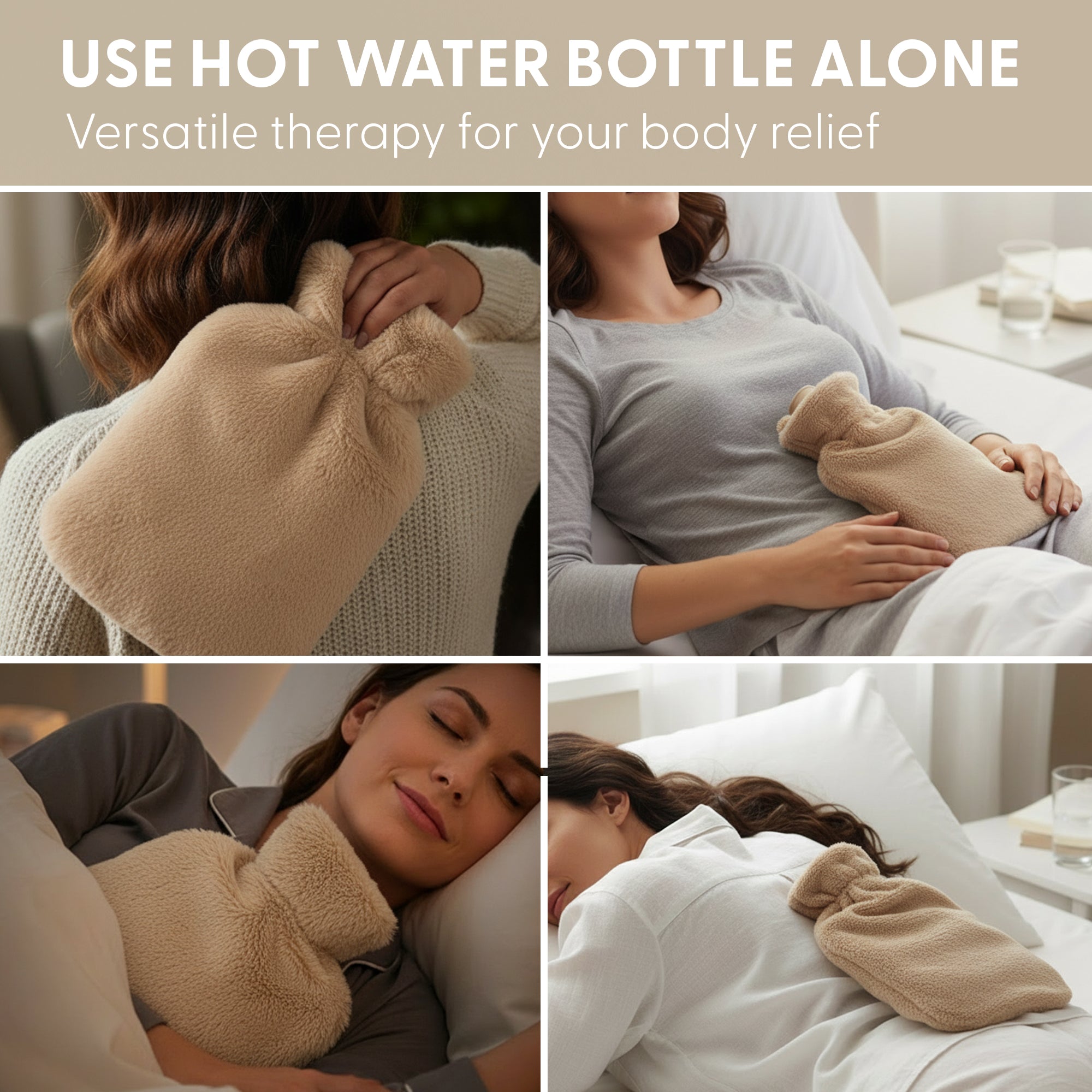 KEPLIN Hot Water Bottle Belt with Plush Waist Cover - 2L Premium Natural Rubber Hot Water Bag for Cramps & Muscle Relaxation - Safe, Durable, Long-Lasting Heat Therapy