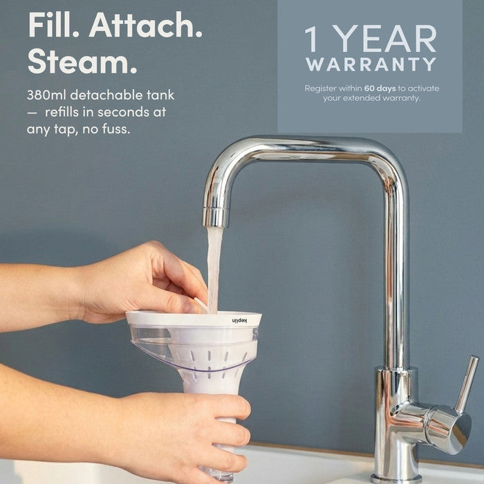 380ml Detachable Steamer Tank Refills Under Any Tap 1 Year Warranty UK
