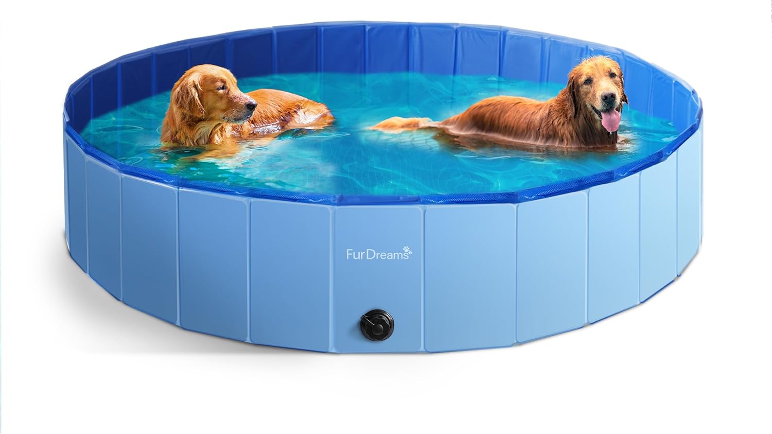 FurDreams Foldable Pet Swimming Pool – Hard Plastic Dog Bathtub, Portable Multi-Functional PVC Kiddie Pool with Non-Slip Base – Perfect for Children, Cats, Puppies, and Summer Fun