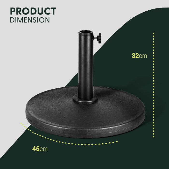 12kg Black Cast Iron Effect Parasol Base Dimensions – Heavy Duty Garden Stand UK