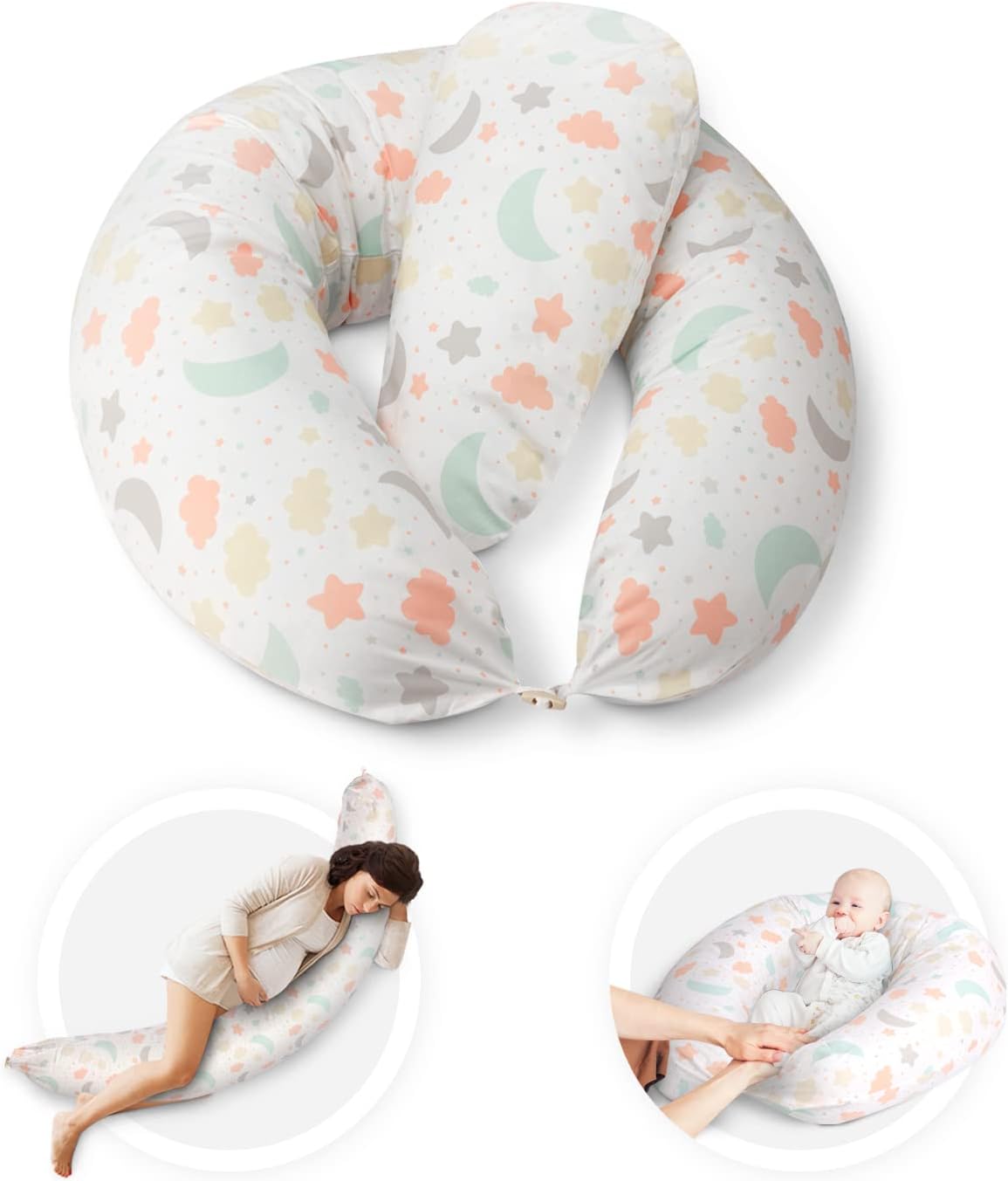 KIDOOLA 2-Pack Pregnancy Pillow & Feeding Cushion – Ultimate Support for Sleeping, Feeding, and Breastfeeding – Soft, Comfortable, Washable Maternity Pillows – Ideal Pregnancy Gift – image 11