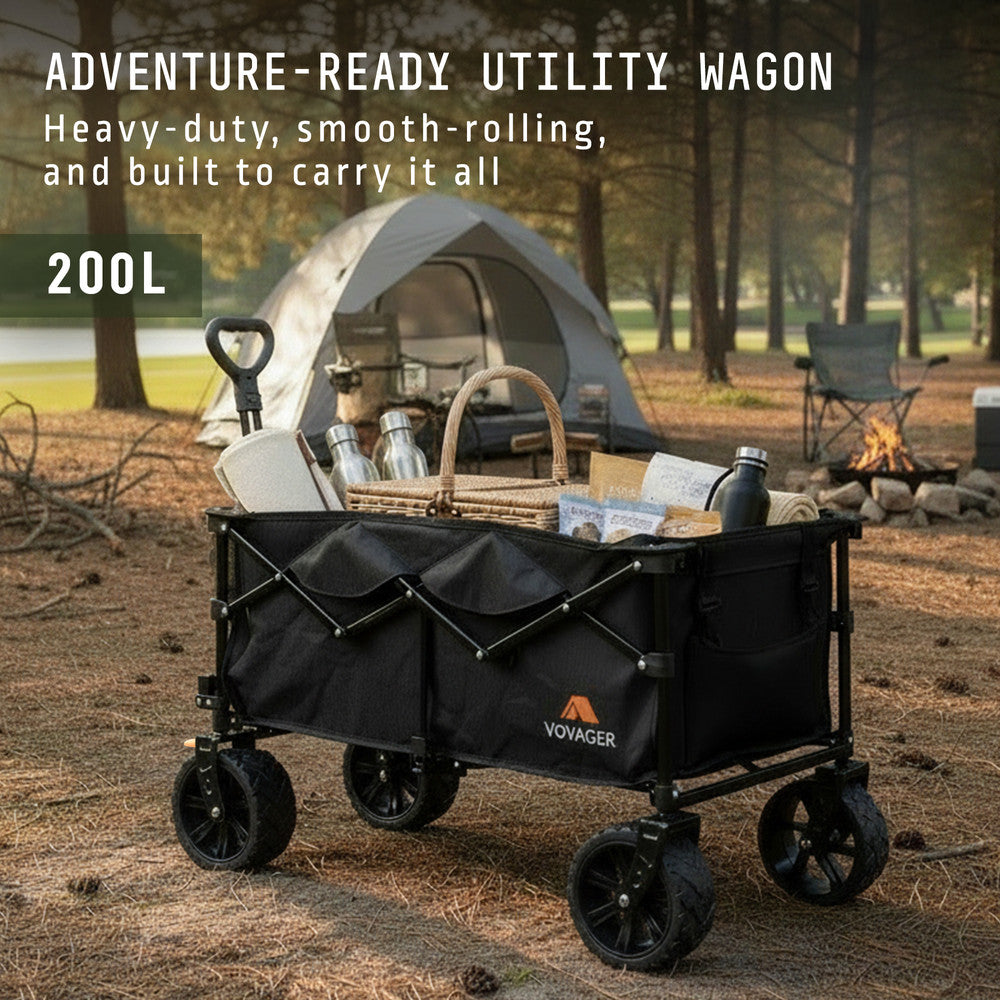 200L Folding Camping Trolley – Large Capacity Wagon for Camping and Festivals