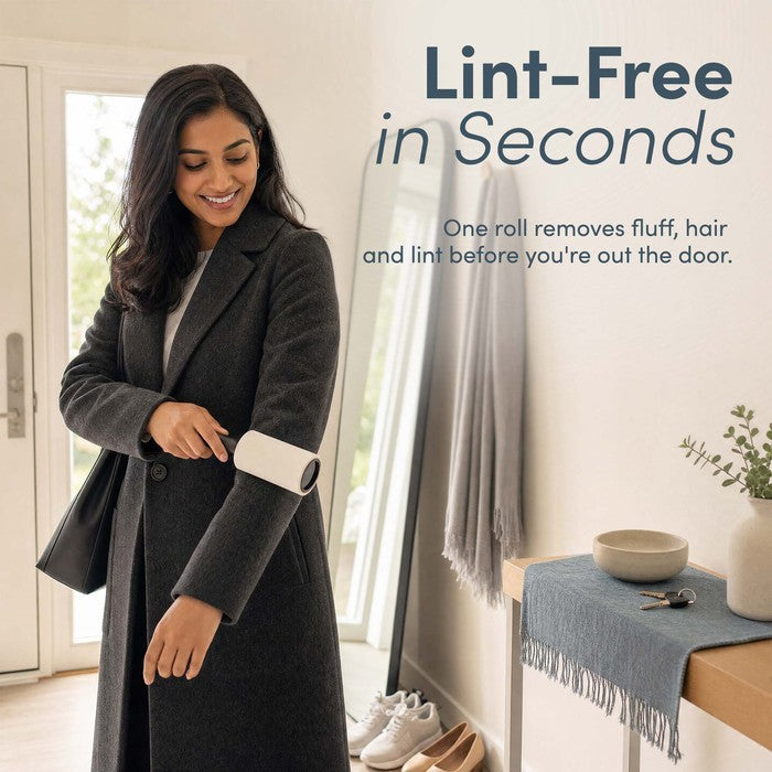 Lint Roller Set with Easy-Peel Sticky Sheets & Handle - secondary image