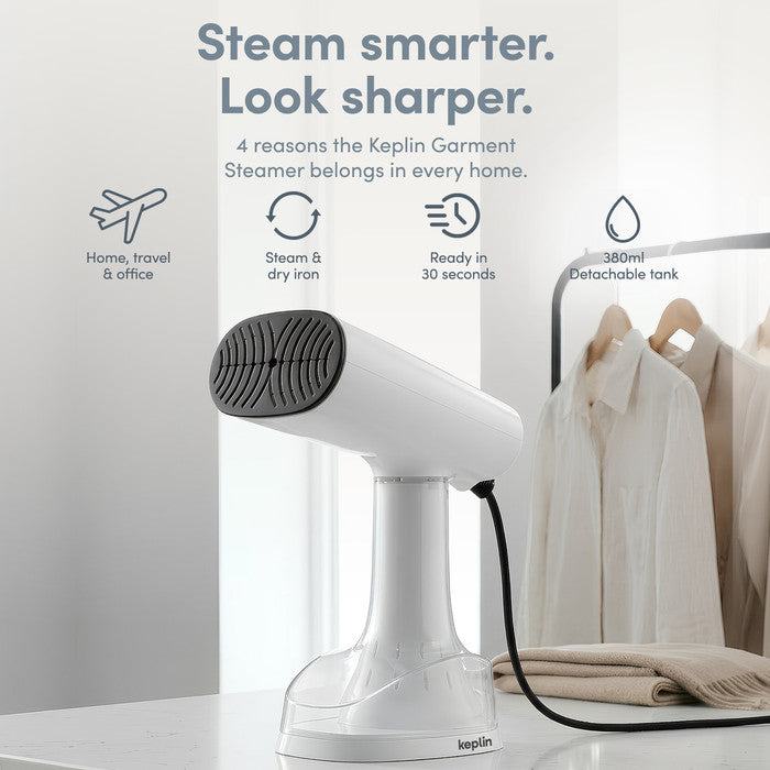 2-in-1 Clothes Steamer Home Travel Office Steam Dry Iron 380ml Tank