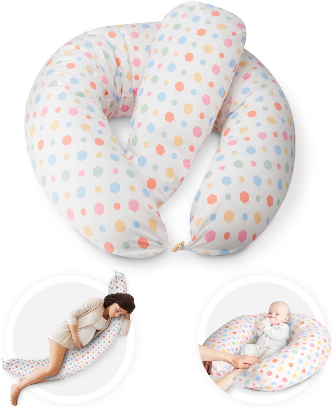 KIDOOLA 2-Pack Pregnancy Pillow & Feeding Cushion – Ultimate Support for Sleeping, Feeding, and Breastfeeding – Soft, Comfortable, Washable Maternity Pillows – Ideal Pregnancy Gift – image 9