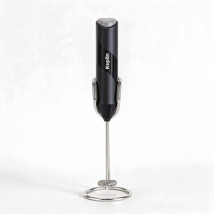 Electric Handheld Milk Frother with Stand - Black with Stand swatch