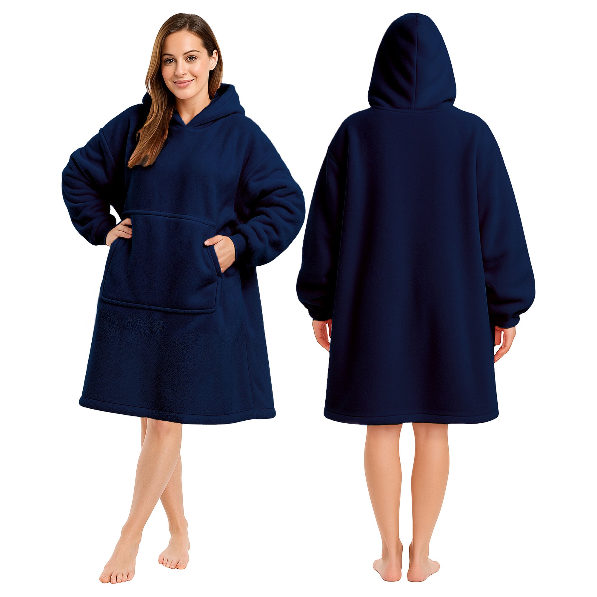 Oversized Blanket Hoodie - Thermal, Soft & Comfortable and Long Length Throw Hoodie
