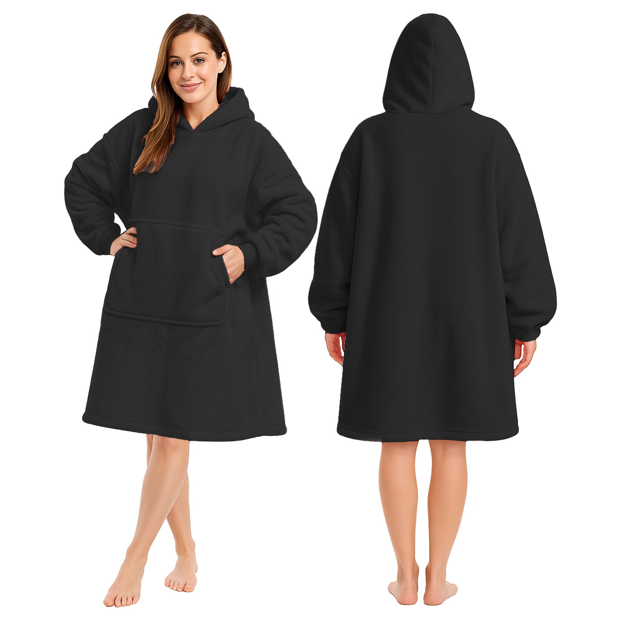Oversized Blanket Hoodie - Thermal, Soft & Comfortable and Long Length Throw Hoodie