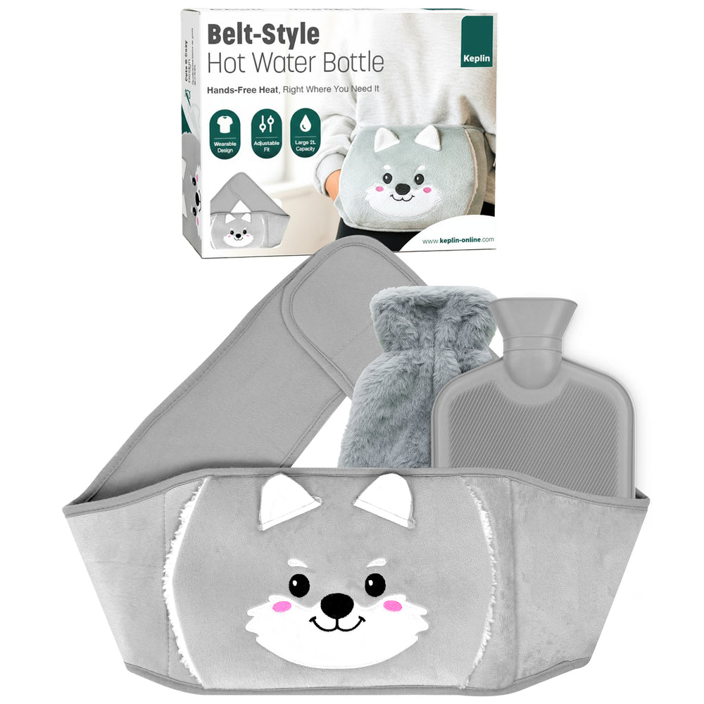 Hot Water Bottle Belt with Plush Waist Cover - 2L