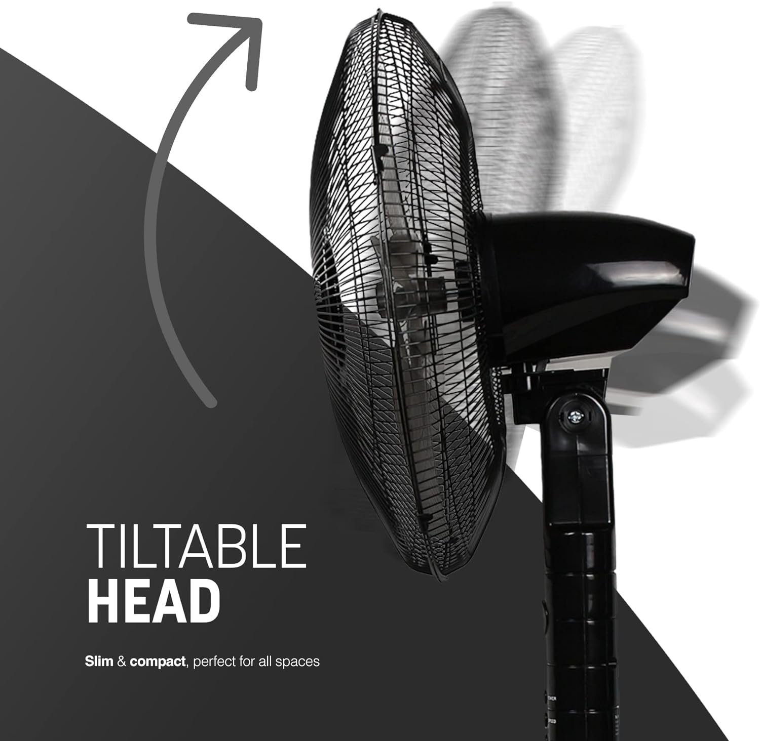 KEPLIN Pedestal Fan with Turbo Wind and Remote Control - 60W, 3-Speed Settings, 7.5-Hour Timer, Oscillating, Adjustable Height and Tilt Head - Ideal fans for Home or Office