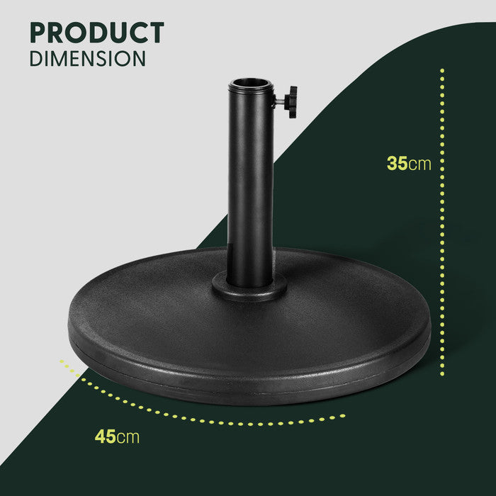 20kg Black Cast Iron Effect Parasol Base Dimensions – Large Heavy Duty Garden Stand UK