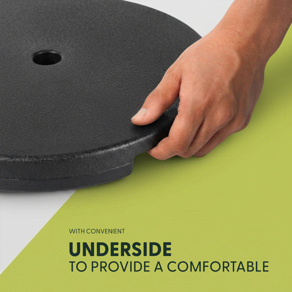 20kg Black Cast Iron Effect Parasol Base Features – Heavy Duty Outdoor Umbrella Weight UK