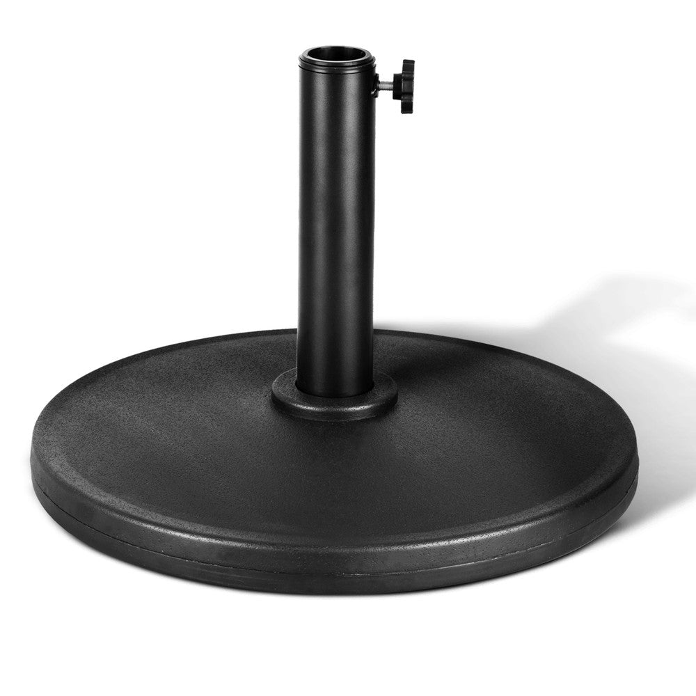 20kg Black Cast Iron Effect Parasol Base Stand – Extra Heavy Duty Garden Umbrella Weight UK