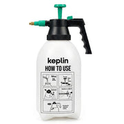 White 2L pressure sprayer with adjustable brass nozzle and black pump handle