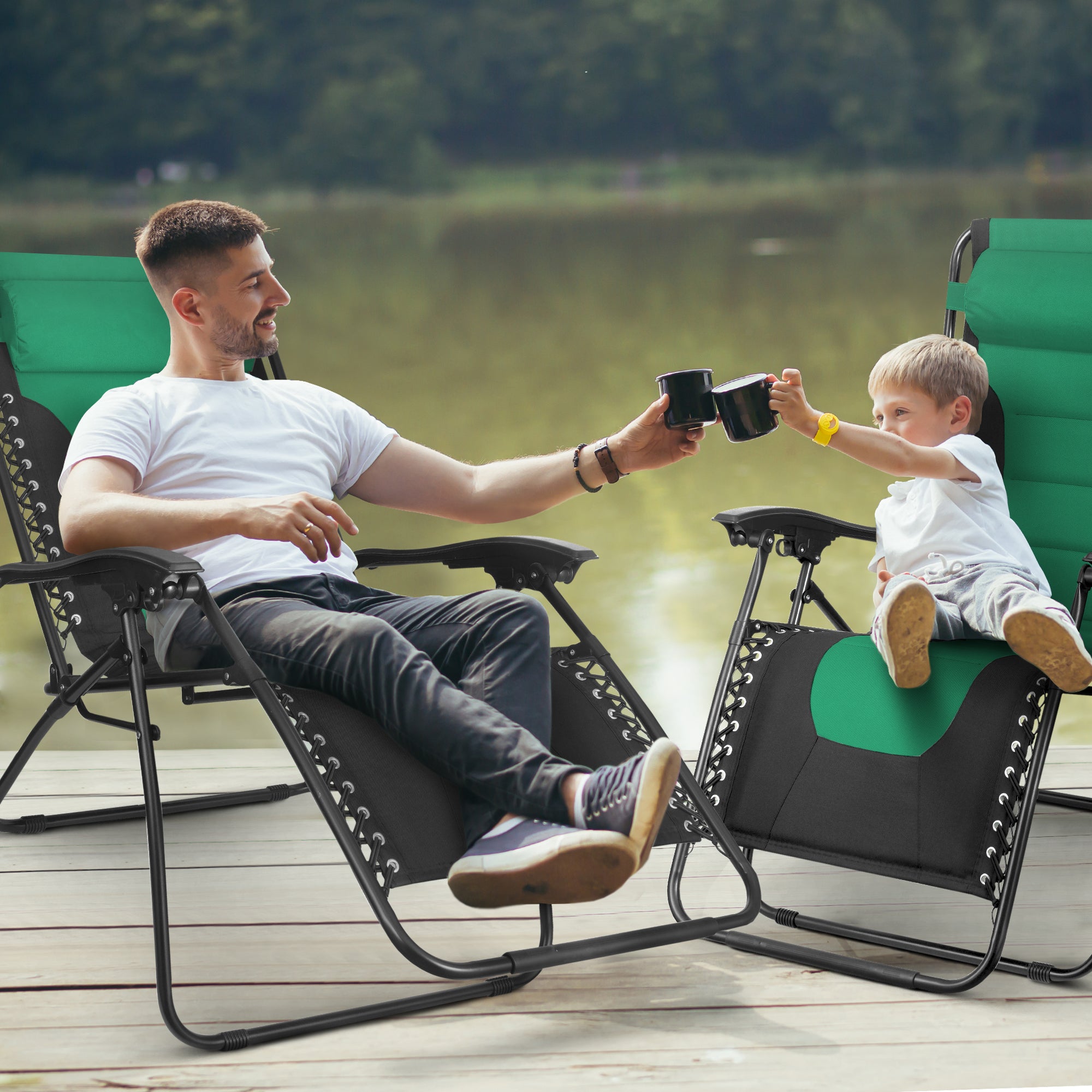 Heavy Duty Zero Gravity Chair - Garden Outdoor Patio Sun Lounger and Folding Reclining Chair