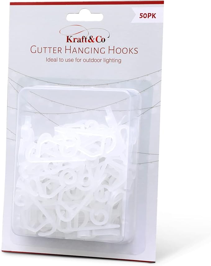 Kraft & Co Gutter Hooks – Outdoor Hanging Clips for Lighting | Perfect for Garden String Lights, Christmas Fairy Lights | Strong Plastic Mini Guttering Hooks for Decorations – image 9