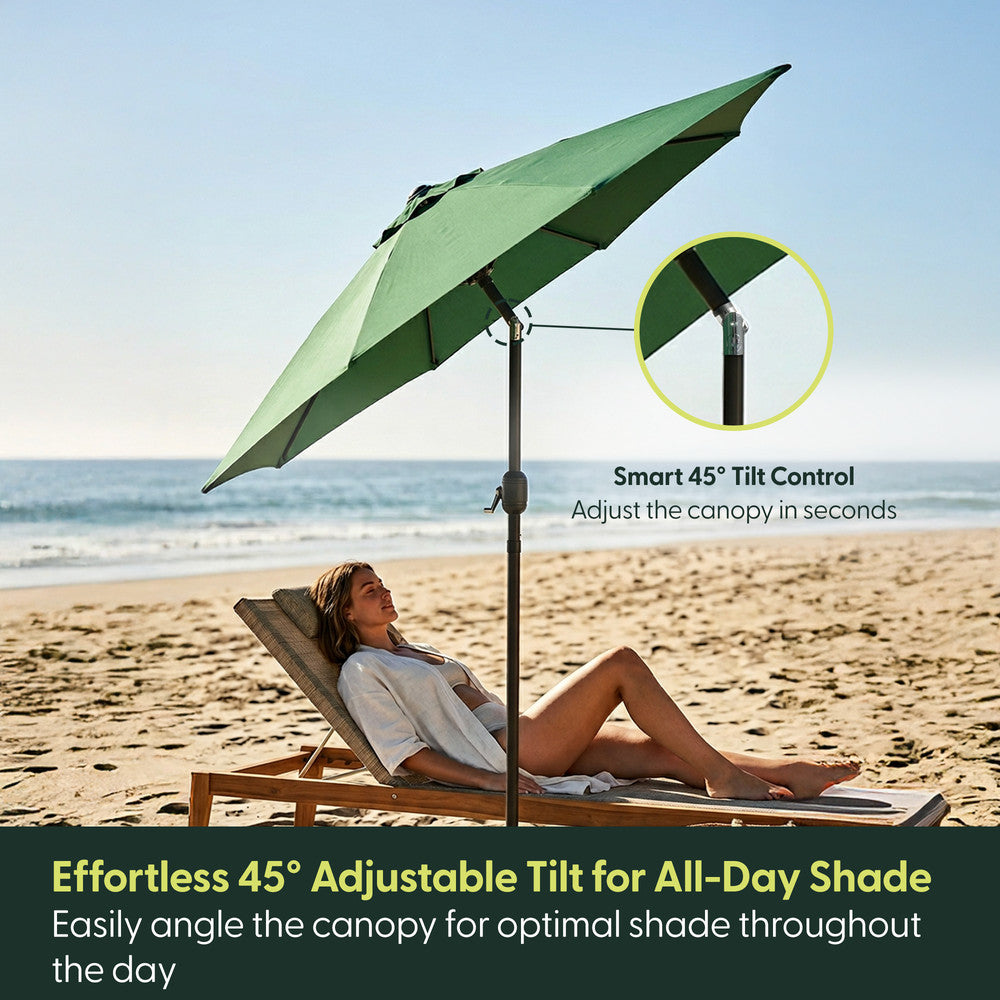 Keplin - Tilting Garden Parasol with Cover - 2m / 6 Ribs / 180gsm – image 27