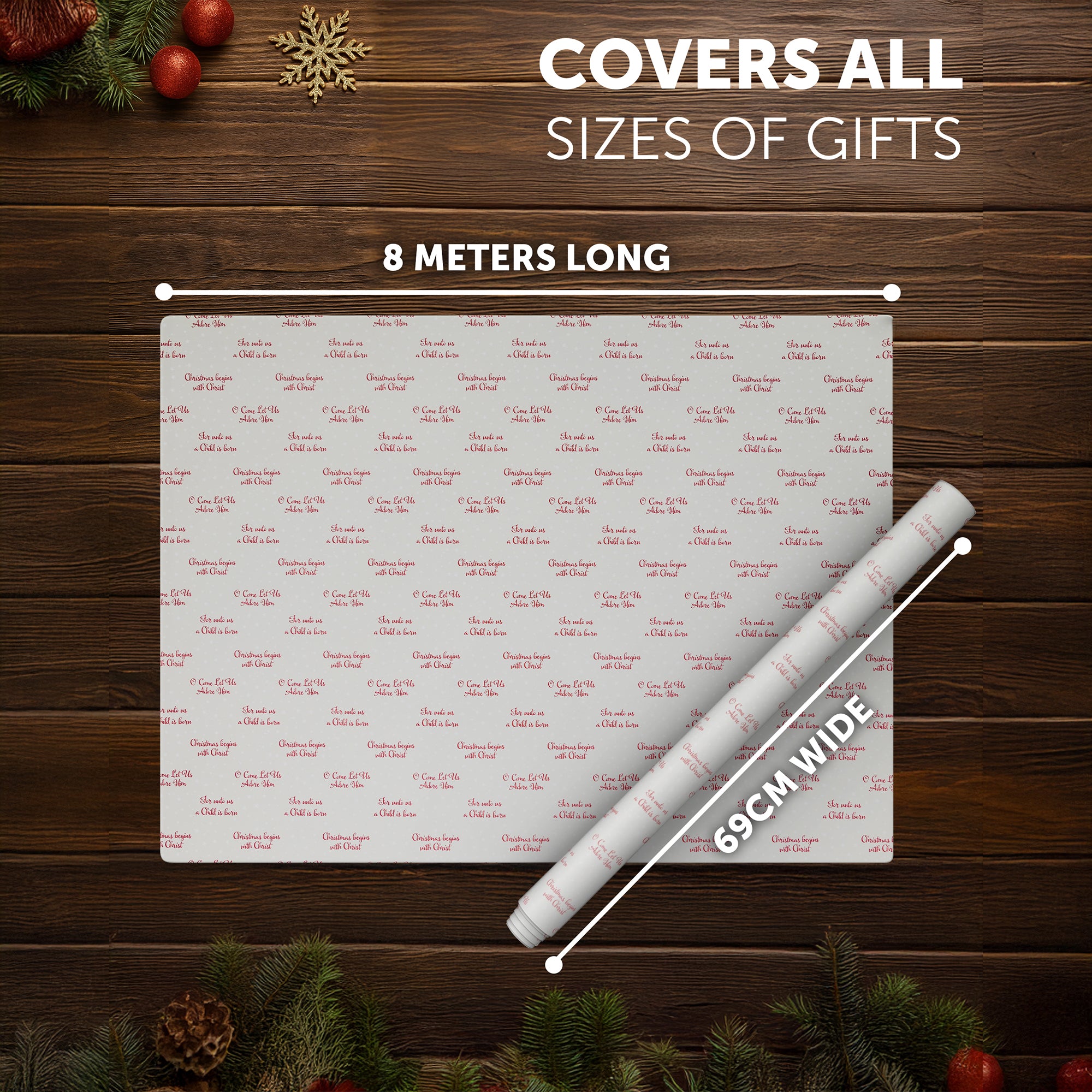 Kraft & Co 4 pack 69cm x 8M Gift Wrapping Paper Ideal for Gifts Arts & Crafts