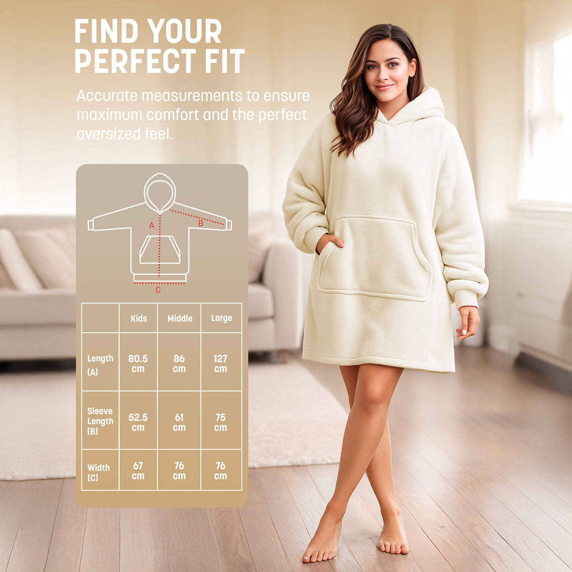 Oversized Blanket Hoodie - Thermal, Soft & Comfortable and Long Length Throw Hoodie
